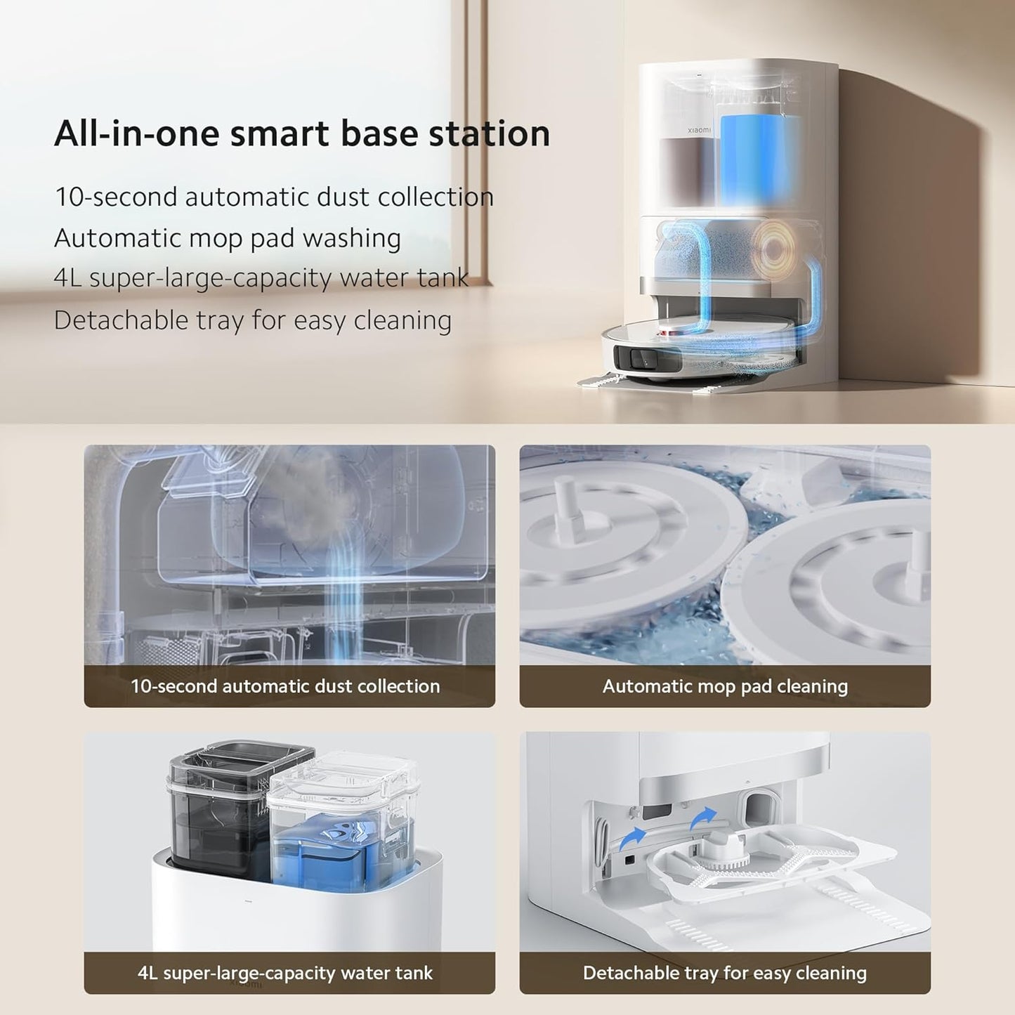 XIAOMI X20+ Robot Vacuum Cleaner with Mop Function and Lifting Mop, 6000 Pa