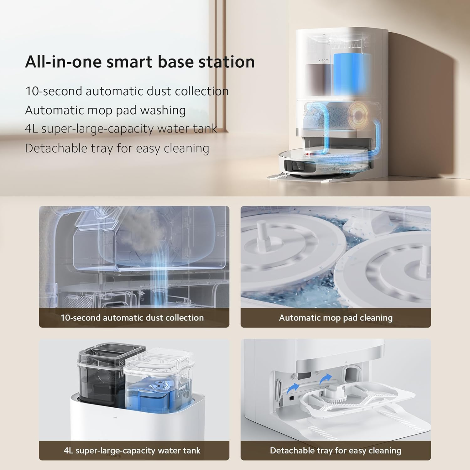 XIAOMI X20+ Robot Vacuum Cleaner with Mop Function and Lifting Mop, 6000 Pa