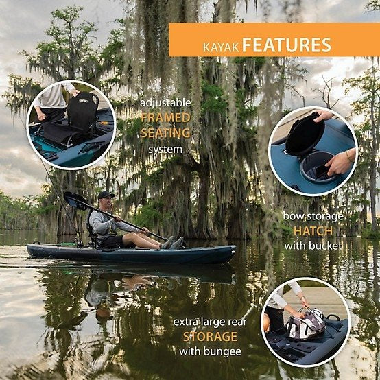 Aurora Fusion Lifetime Manta 10 ft. Sit-On-Top Angler Kayak