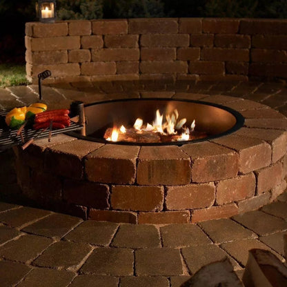 Necessories Wood Burning Fire Pit Kit 48″ w/ Cooking Grate, Concrete in Santa Fe
