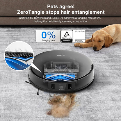 ECOVACS DEEBOT T30 OMNI Robot Vacuum Cleaner with Mini Station, TruEdge™ Adaptive Edge Mopping, ZeroTangl Brush Design, 11,000 PA, Hot Water Mop Washing
