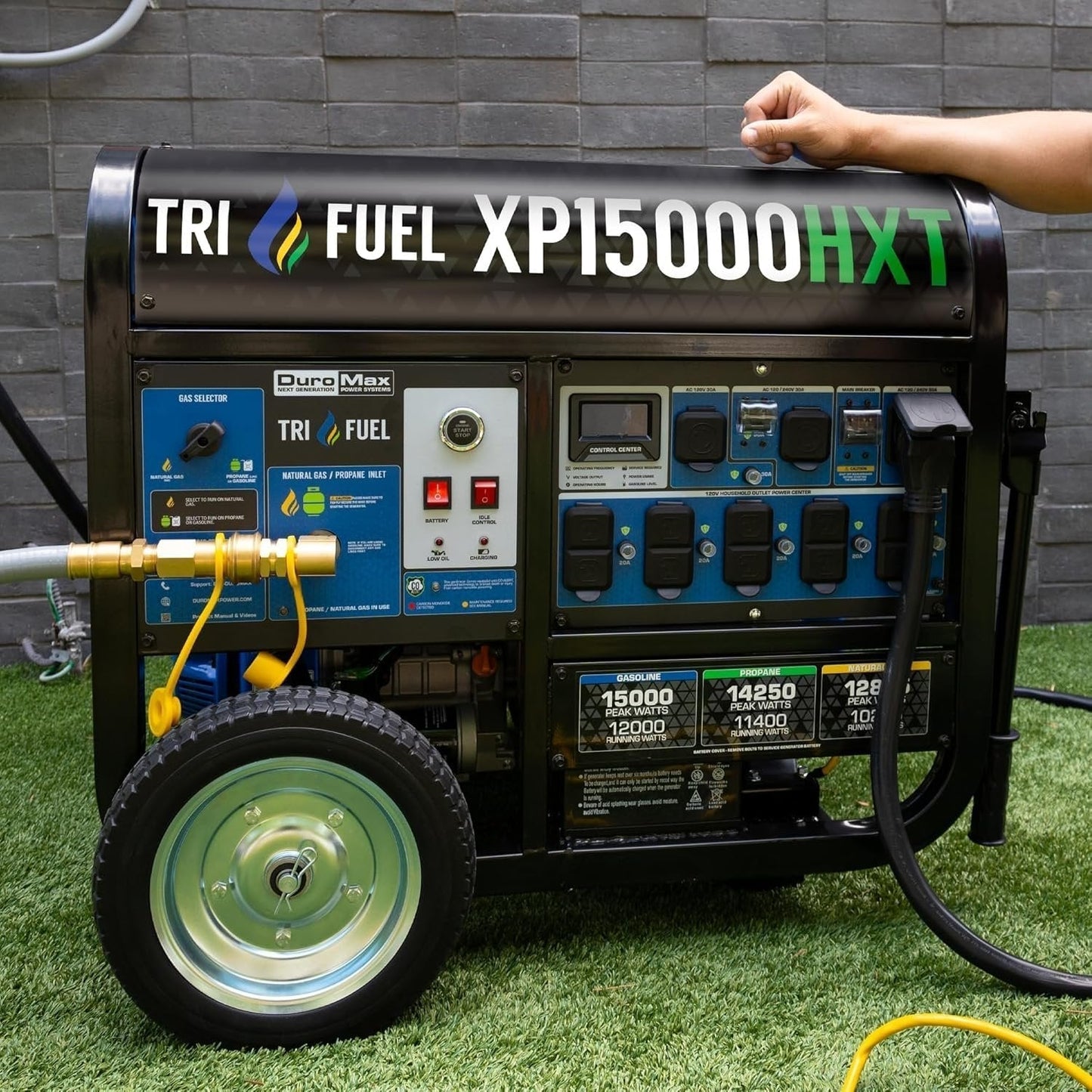 DuroMax 15,000-Watt Tri-Fuel Portable Generator XP15000HXT
