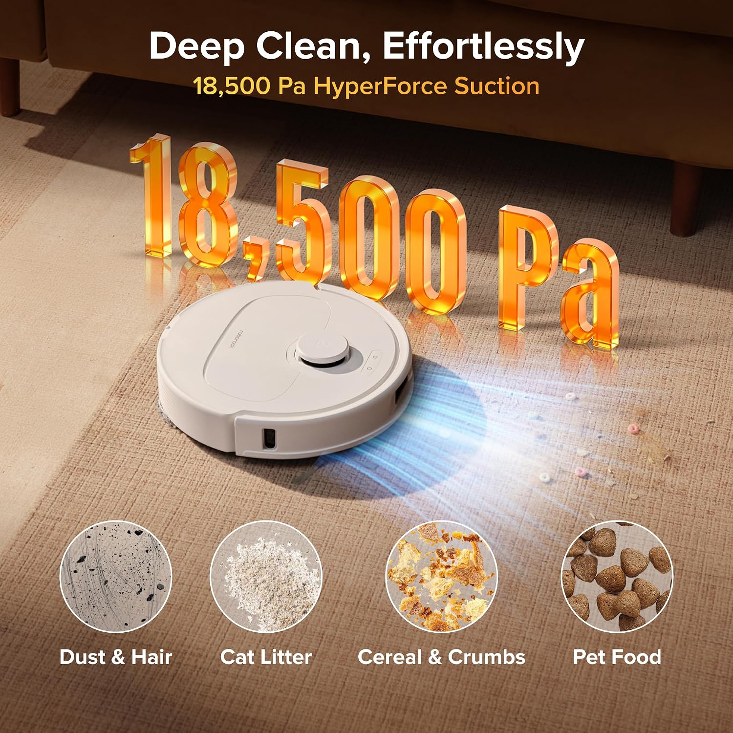 roborock Qrevo S Pro Robot Vacuum Cleaner with Mop, 18,500 Pa Suction