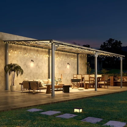 Aecojoy 20’x12′ Wall Mounted Gazebos Pergola