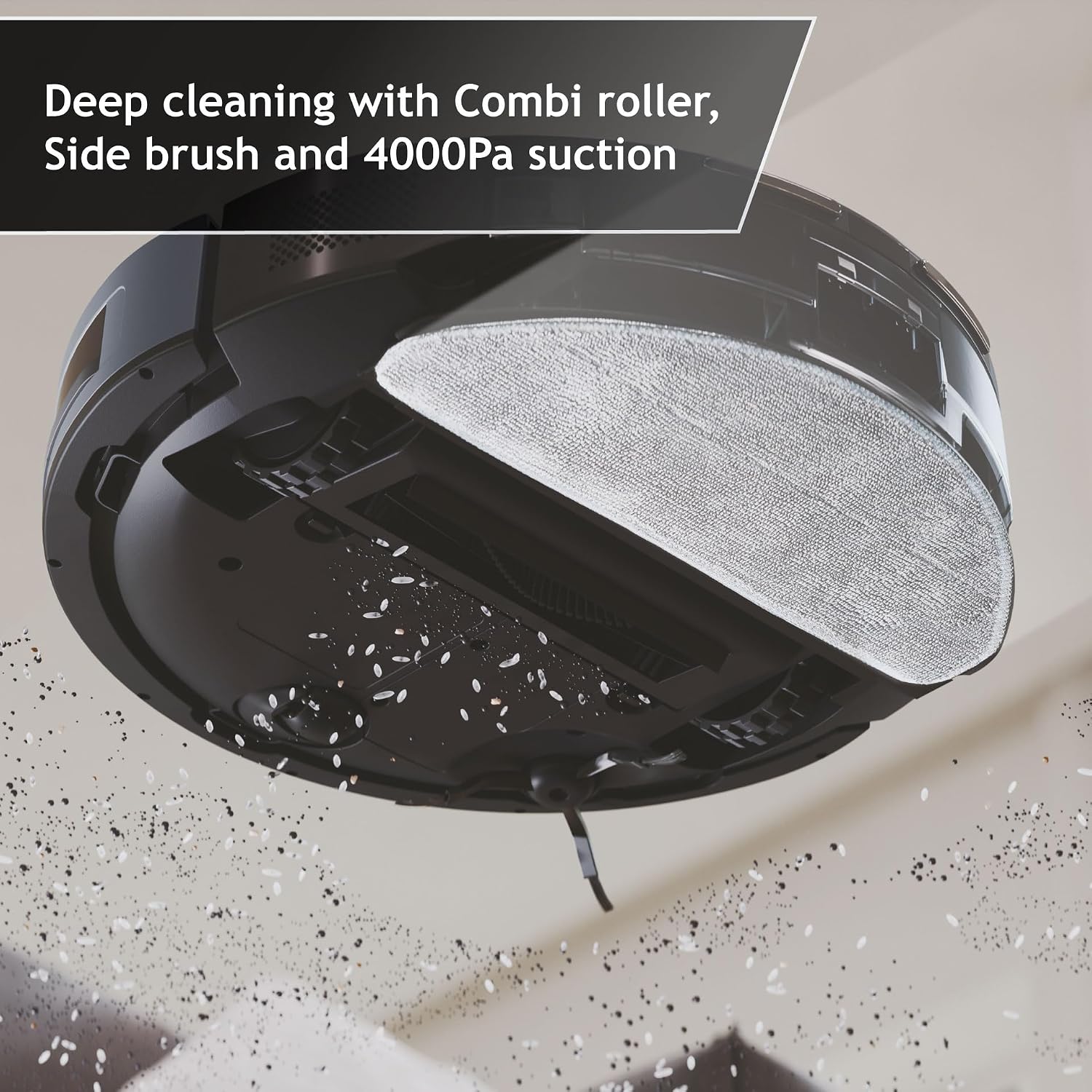 Hoover HG4 Hydro Pro Robot Vacuum & Mopping Cleaner, Up to 4000Pa Suction, Laser Navigation, Wi-Fi, Self-Emptying and Charging Base, Obstacle Sensor, Customisable Home Map [HG450HP]