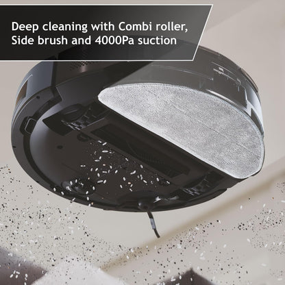Hoover HG4 Hydro Pro Robot Vacuum & Mopping Cleaner, Up to 4000Pa Suction, Laser Navigation, Wi-Fi, Self-Emptying and Charging Base, Obstacle Sensor, Customisable Home Map [HG450HP]