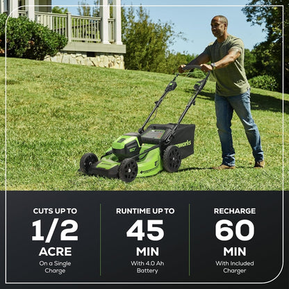 Greenworks 80V 21″ Cordless Self-Propelled Lawn Mower