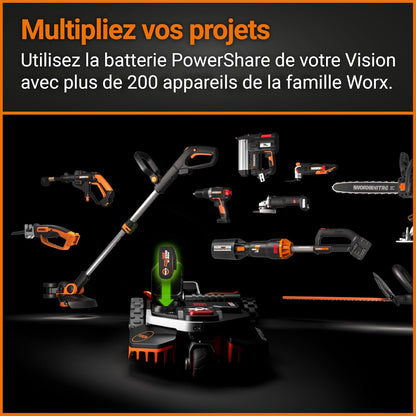 WORX Landroid Vision M600 Robotic Lawnmower WR206E.1 for Gardens up to 600 m² - Intelligent Robotic Lawnmower without Boundary Cable - WiFi & Bluetooth - Active Obstacle Avoidance with AI Technology -