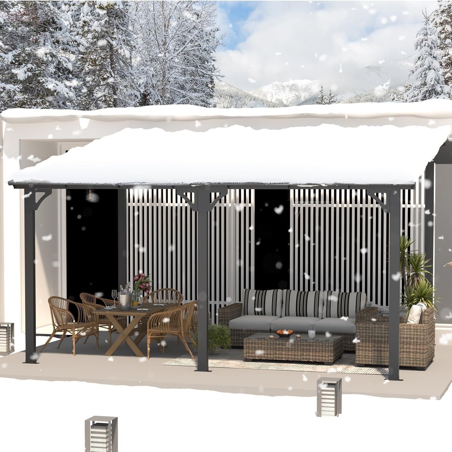 Aecojoy Aluminum Pergola with Canopy