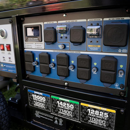 DuroMax 15,000-Watt Tri-Fuel Portable Generator XP15000HXT