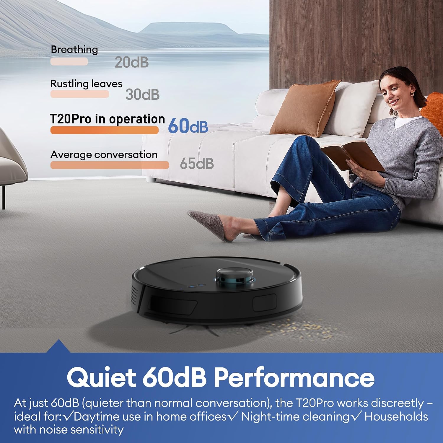 Ultenic T20 Pro Robot Vacuum Cleaner with Mop 8000Pa, 180 Mins Runtime