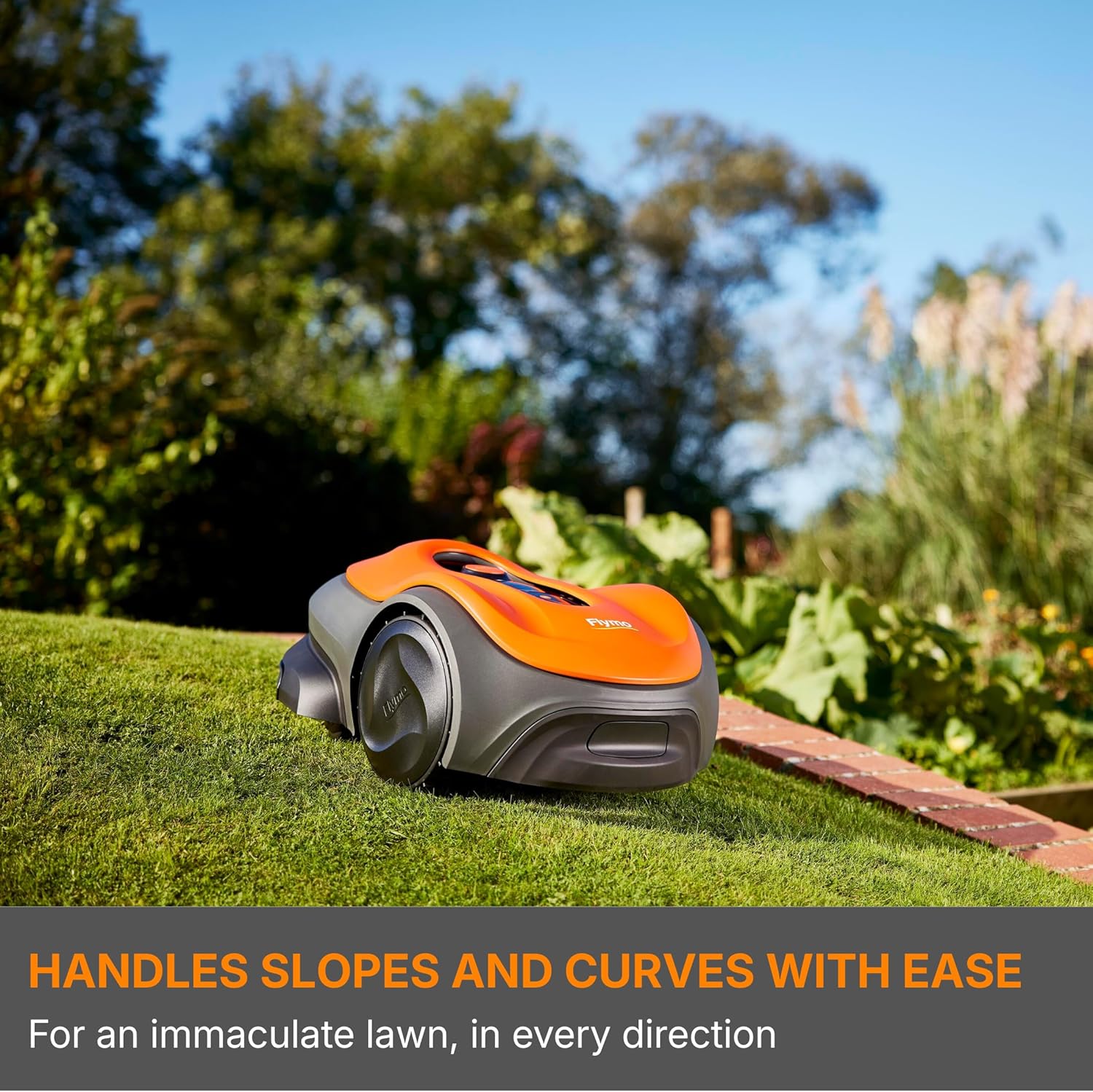 Flymo UltraLife 1500 Robotic Lawnmower – Automated Cutting, Cut-To-Edge Precision,Dual-Cutting, Smart Technology, Wireless Connectivity, Lush Green Lawn Finish, Perfect for medium to large sized lawns