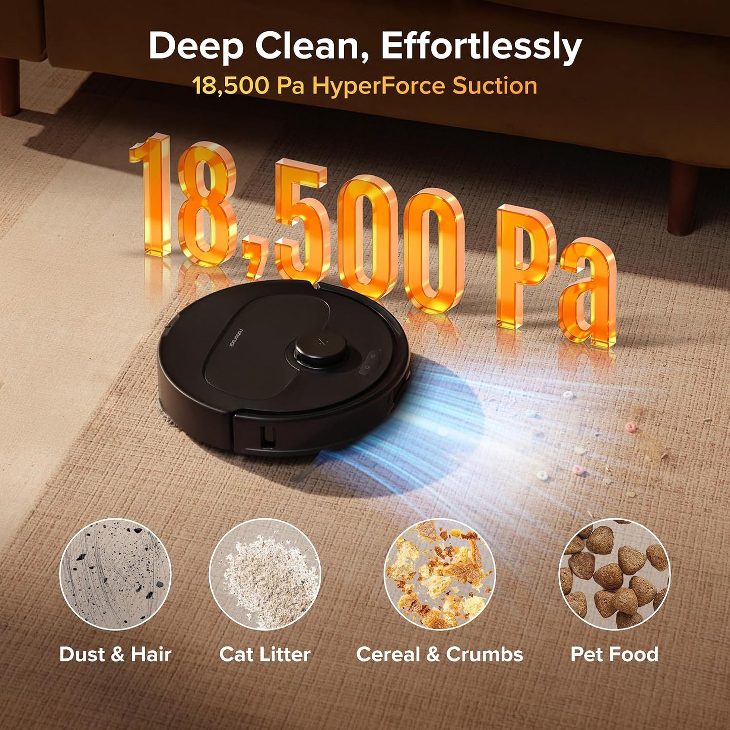 roborock Qrevo S Pro Robot Vacuum Cleaner with Mop, 18,500 Pa Suction