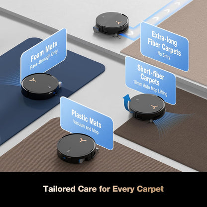 ECOVACS DEEBOT X8 PRO OMNI Robot Vacuum and Mop, 18000Pa, OZMO ROLLER Instant Self-Washing Mopping, 40-75℃ Hot Water Mop Washing, Auto Cleaning Solution Adding, Hot Air-Drying, Self-Emptying, Black