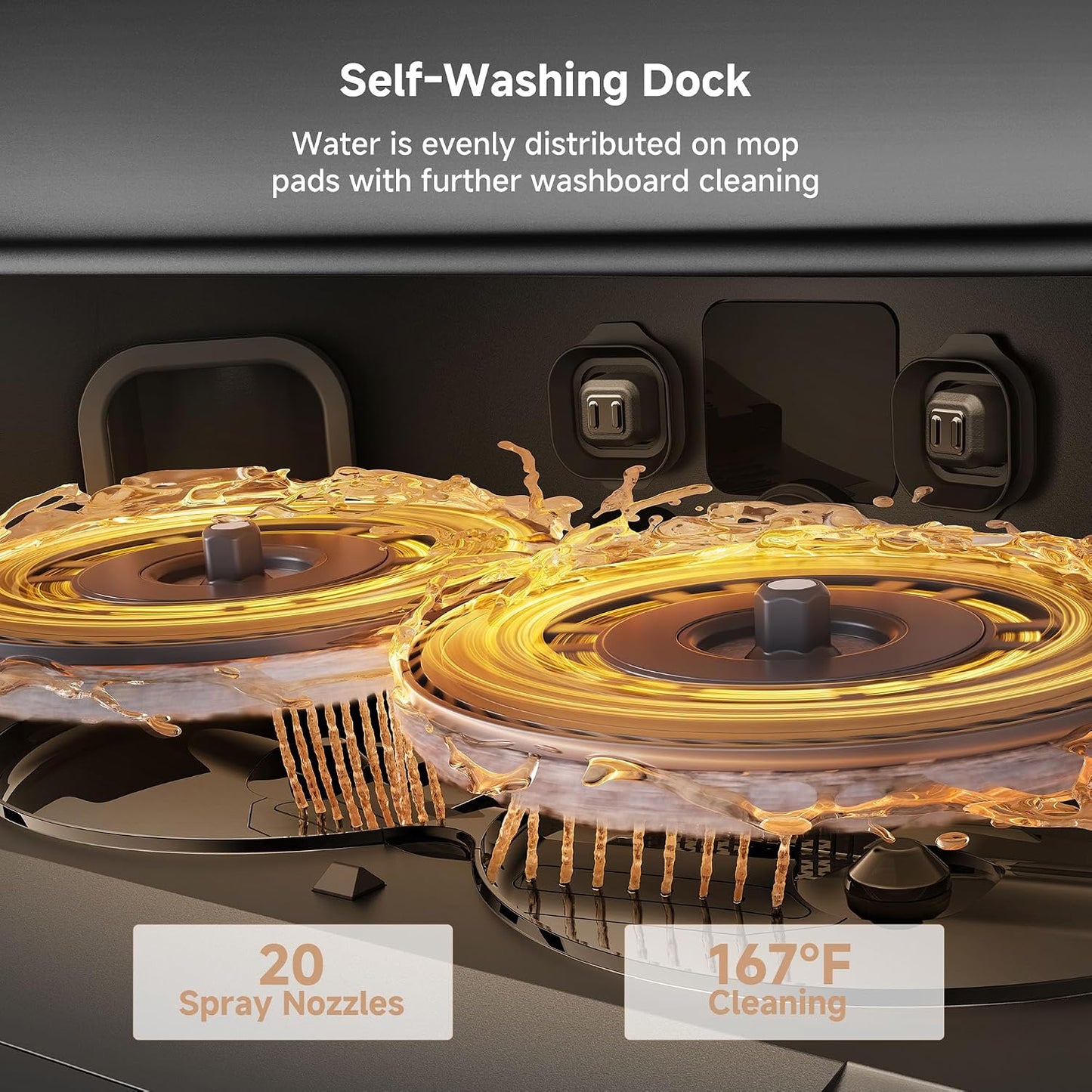 Mova P50 Pro Ultra Robot Vacuum Cleaner and Mop, 19,000 Pa Suction with Tangle Free Brush, Removable and Lift Mop for Carpet and Floor, Mop and Washing Board 167 °F, Drying and