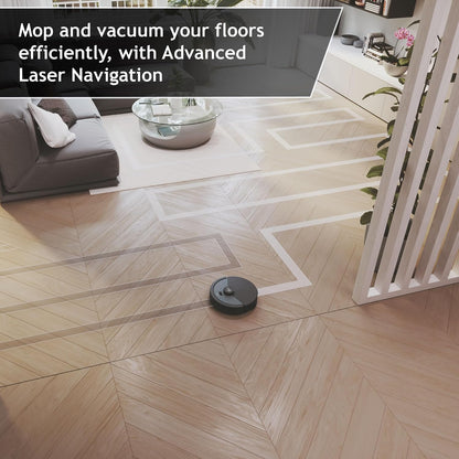 Hoover HG4 Hydro Pro Robot Vacuum & Mopping Cleaner, Up to 4000Pa Suction, Laser Navigation, Wi-Fi, Self-Emptying and Charging Base, Obstacle Sensor, Customisable Home Map [HG450HP]