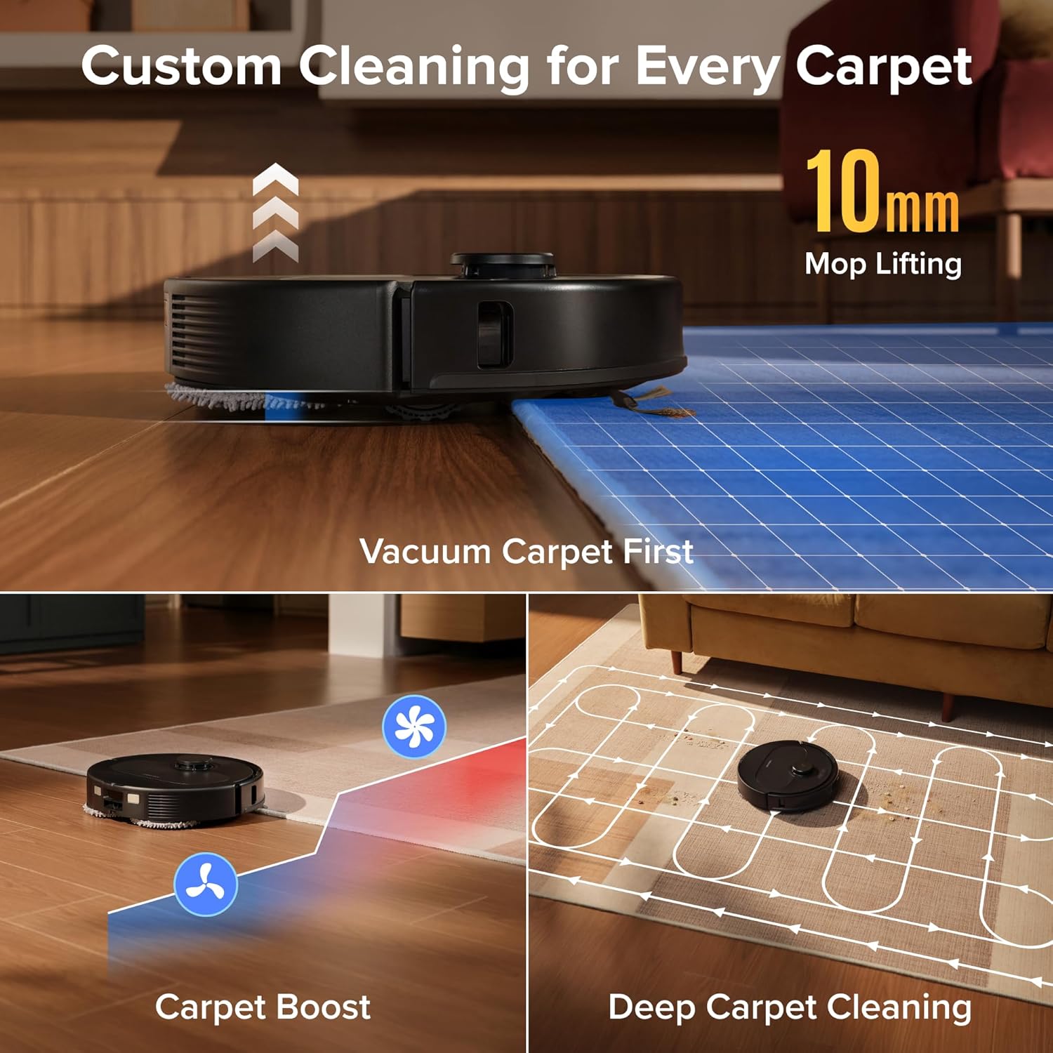 roborock Qrevo S Pro Robot Vacuum Cleaner with Mop, 18,500 Pa Suction