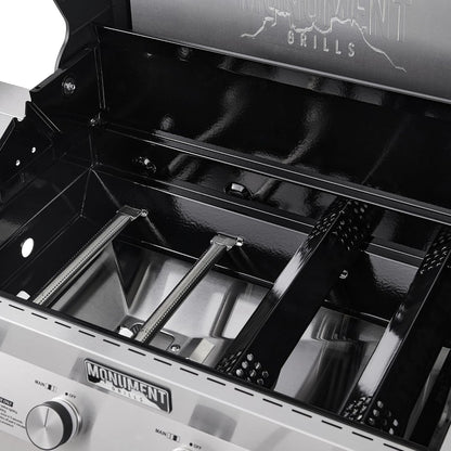 Monument Grills Eminence 405 |Tech Stainless Propane Gas Grill Eminence 405 & Cast Iron Cooking Plate