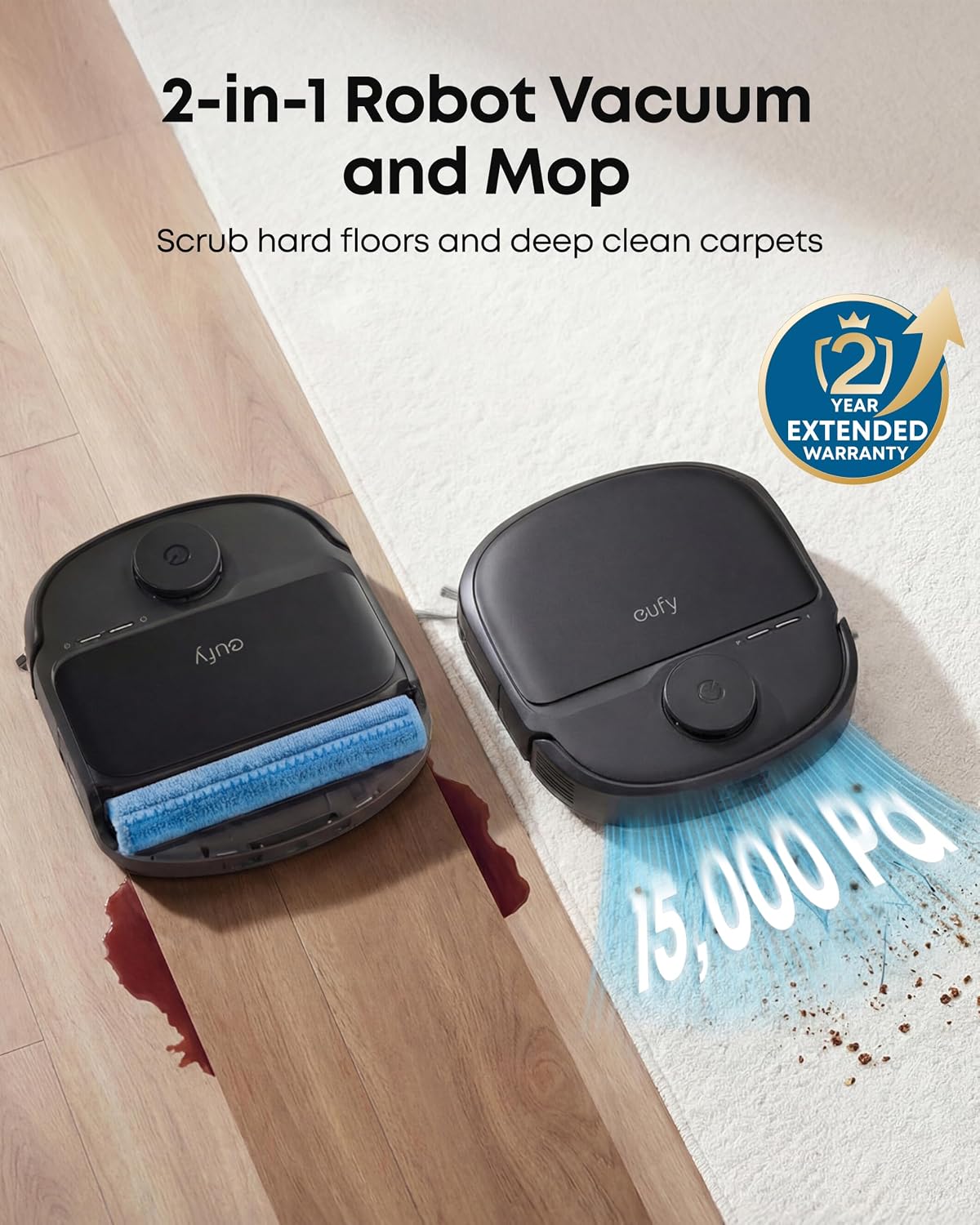eufy C28 Omni, Robot Vacuum Cleaner with Mop,HydroJet Self Clean Roller Mop