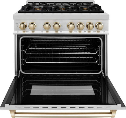 ZLINE Autograph Edition 36″ 4.6 Cu. Ft. Dual Fuel Range