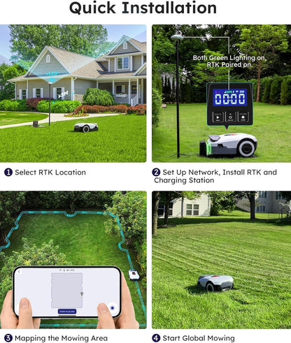 ANTHBOT Robot Lawnmower NO Wire - 3000m², Full Band RTK+4-Eye Vision Robotic Lawn Mower, Automatic Mapping, 30 Multi-zone Management, Accurate Obstacle Avoidance, APP Control