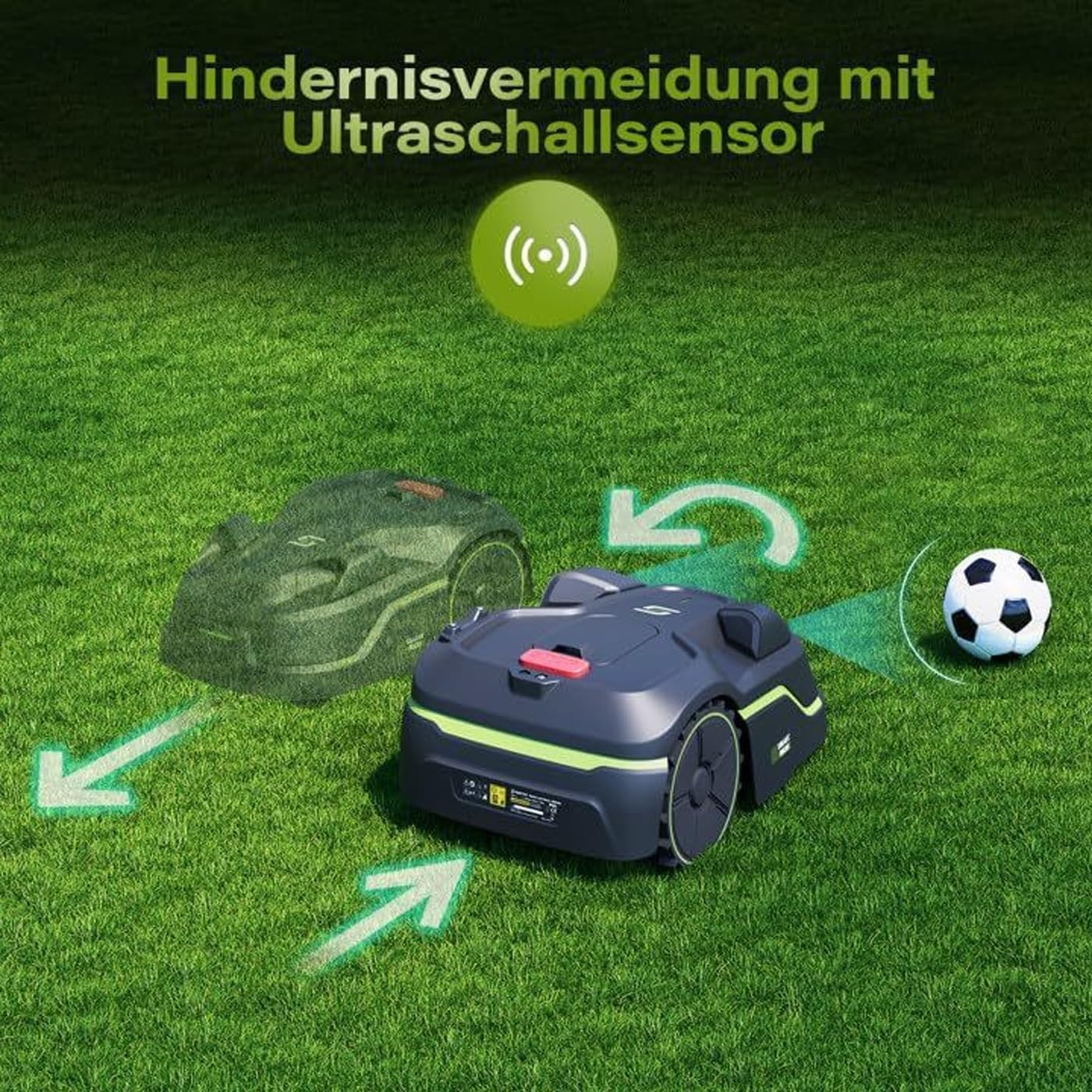 Smart Wireless Robotic Lawnmower, Fully Automatic Robotic Lawn Mowers with App Control, Climbing & Obstacle Avoidance, for 600㎡ Home Garden