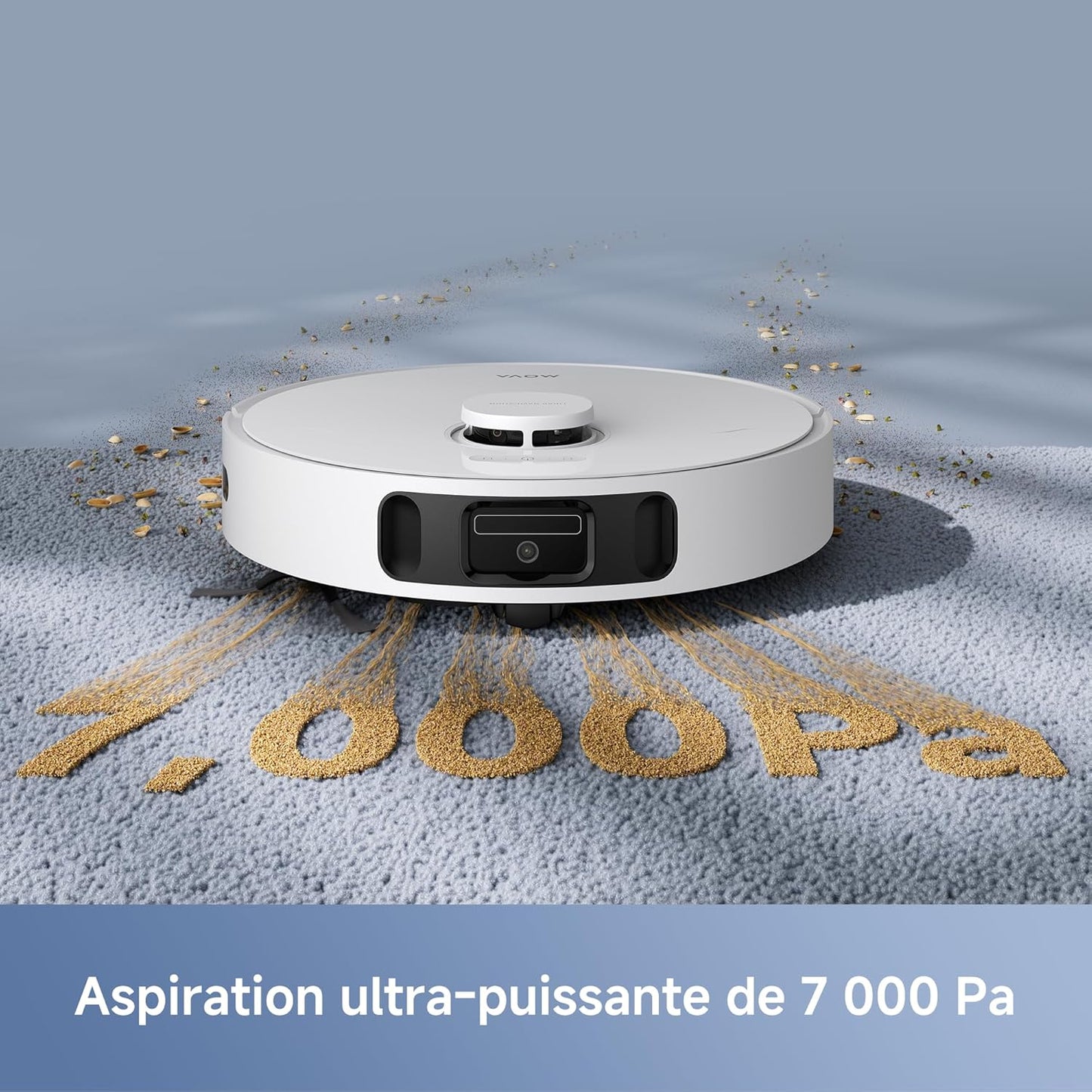MOVA E30 Ultra Robot Vacuum Cleaner and Floor Washer, 7000Pa with Automatic Emptying, Anti-Tangle, Self-cleaning Cloth, 10.5 mm Lifting and Ultrasonic Carpet Detection, White