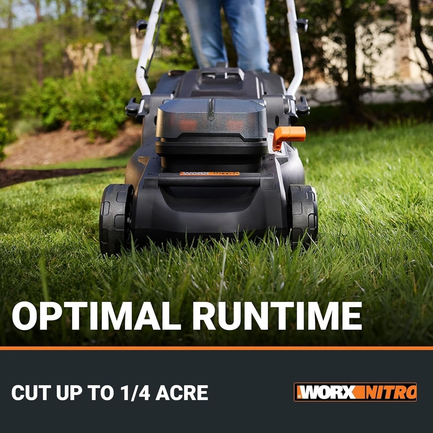 WORX Nitro 40V 16″ Cordless Lawn Mower w/Brushless Motor 2.0 & Intellicut