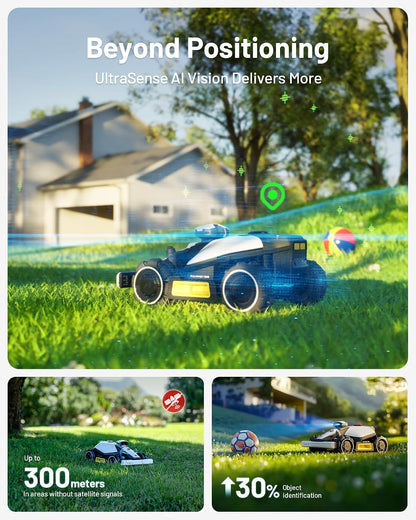 Mammotion LUBA mini AWD 800 Robot Lawn Mower with 4G for 0.2 Acre, All-Wheel-Drive for 80% Slope, No Perimeter Wire, UltraSense AI Vision+RTK Auto-Mapping, Cutting Height 0.8"-2.6"