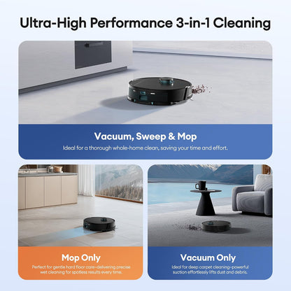 Ultenic T20 Pro Robot Vacuum Cleaner with Mop 8000Pa, 180 Mins Runtime
