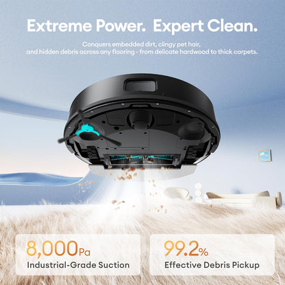 Ultenic T20 Pro Robot Vacuum Cleaner with Mop 8000Pa, 180 Mins Runtime