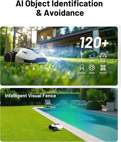 MAMMOTION YUKA 2000 Robot Lawn Mower, Perimeter Wire Free, Recommended 2000 m², Max.2400 m², Equipped with ​UltraSense AI Vision, Handles ​45% Slopes, Cutting Heights 20-90mm, Automatic Mapping