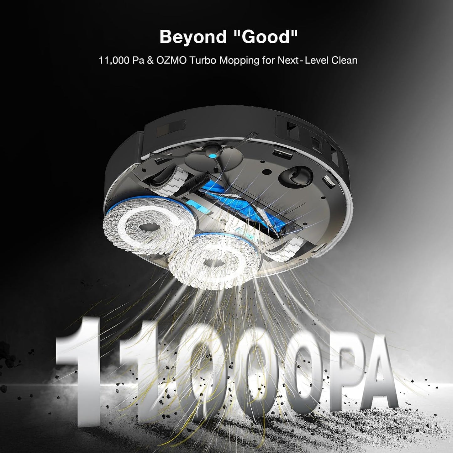 ECOVACS DEEBOT T30 OMNI Robot Vacuum Cleaner with Mini Station, TruEdge™ Adaptive Edge Mopping, ZeroTangl Brush Design, 11,000 PA, Hot Water Mop Washing