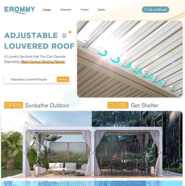 EROMMY 12’x24′ Outdoor Louvered Pergola Gazebo