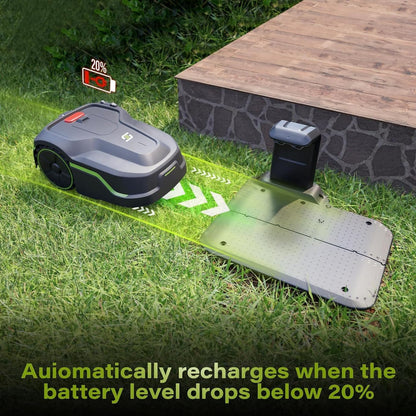 Smart Wireless Robotic Lawnmower, Fully Automatic Robotic Lawn Mowers with App Control, Climbing & Obstacle Avoidance, for 600㎡ Home Garden