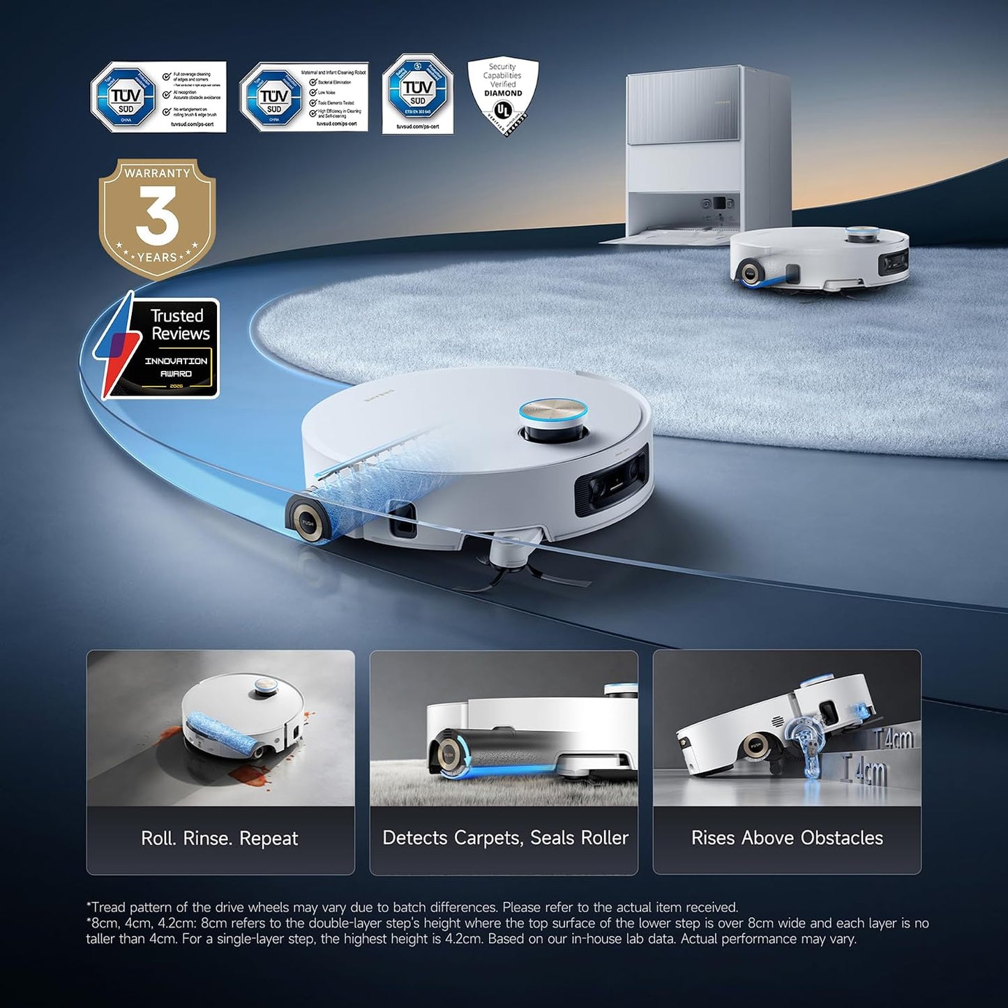 dreame Aqua10 Ultra Roller Complete Robot Vacuum with AquaRoll Mop