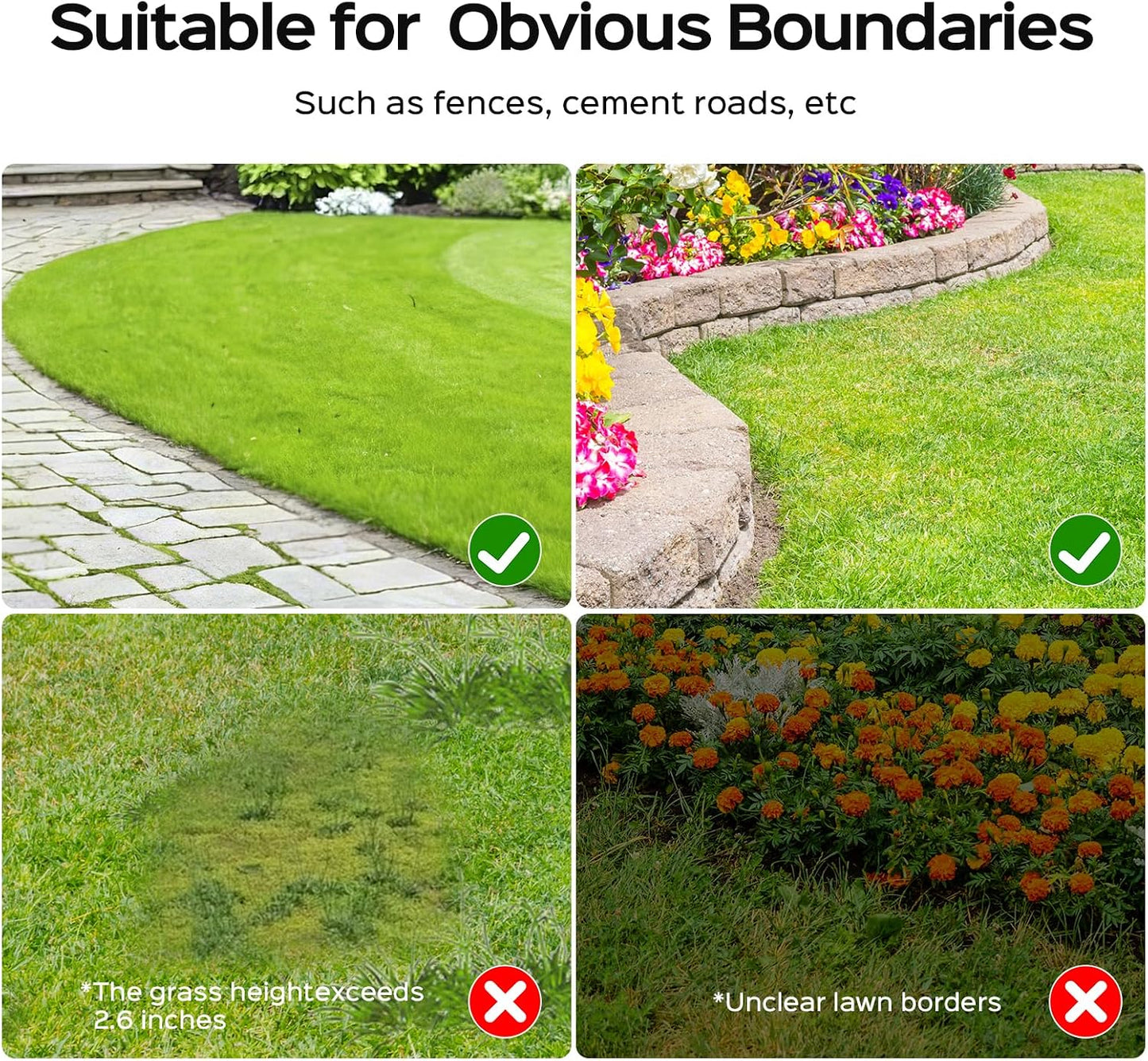 Robot Lawnmower without Boundary, Vision Navigation, 150 Obstacle Dectection,Adjustable Cutting Height,Magnetic Wires,Robotic Lawnmower