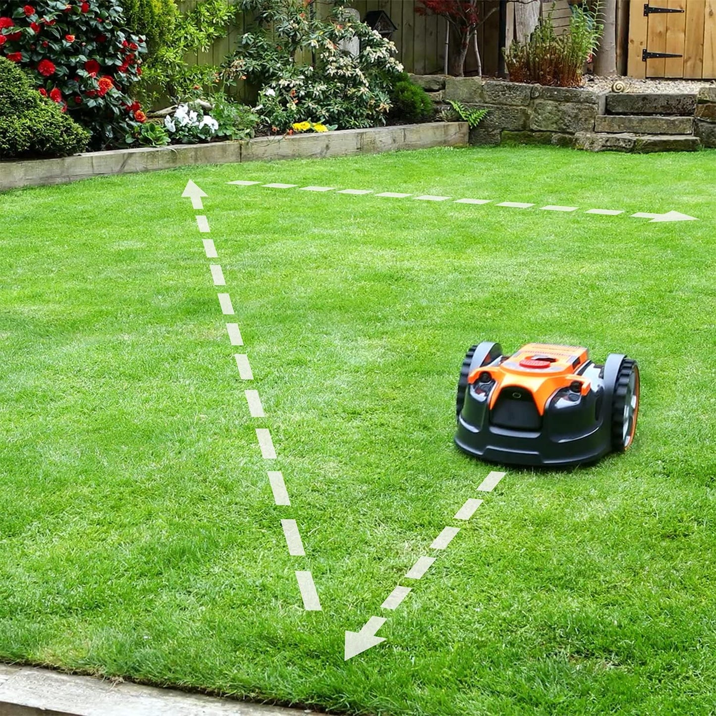 LawnMaster OcuMow 16 Vision Robot Mower & Strimmer Set & 2 Batteries, 300m2