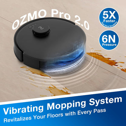 ECOVACS DEEBOT N20 PRO Plus Robot Vacuum and Mop,with Bagless Self Emptying Station, 8000Pa Suction,OZMO Pro 2.0 Vibrating Mopping System, Anti-Tangle Technology,45-Day Capacity,300 Minutes Runtime