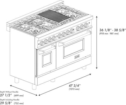 ZLINE 48″ Professional Dual Fuel Range