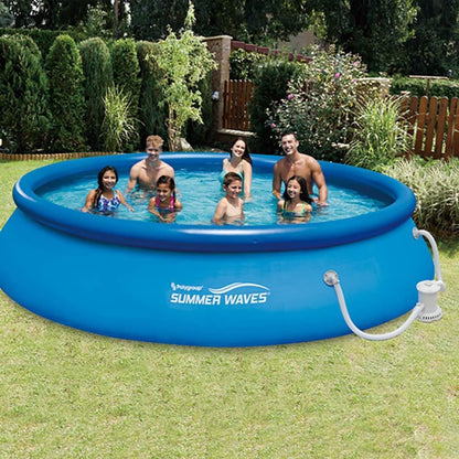 Summer Waves 15ft x 36in Quick Set Inflatable Outdoor Above Ground