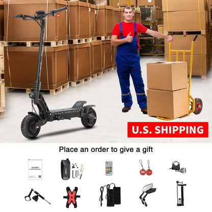 M YUME SCOOTER Hawk Dual Motor Electric Scooters for Adults 2400W 43MPH 43Miles Long Rang E-Scooter