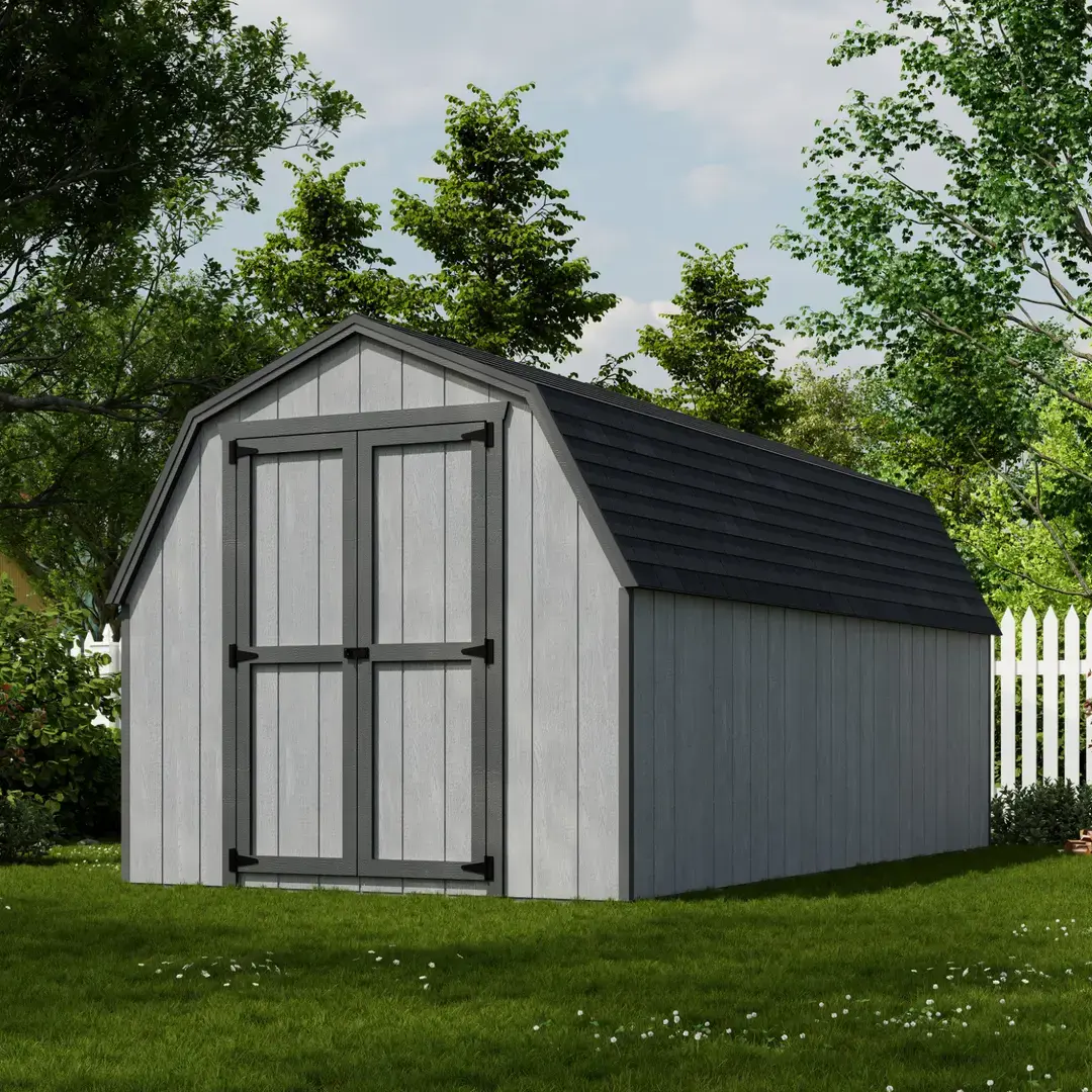 Little Cottage Co. 8 x 16 Foot Value Gambrel Barn with 4 Foot Sidewalls – Precut Kit