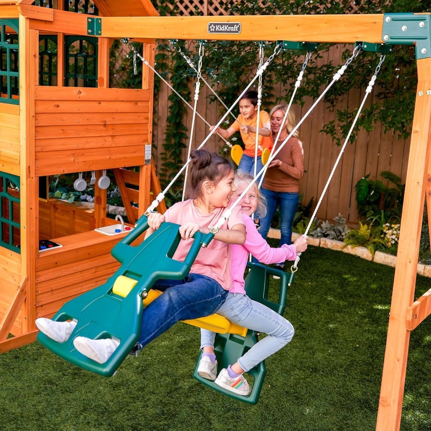 KidKraft Falcon Ridge Wooden Swing Set/Playset