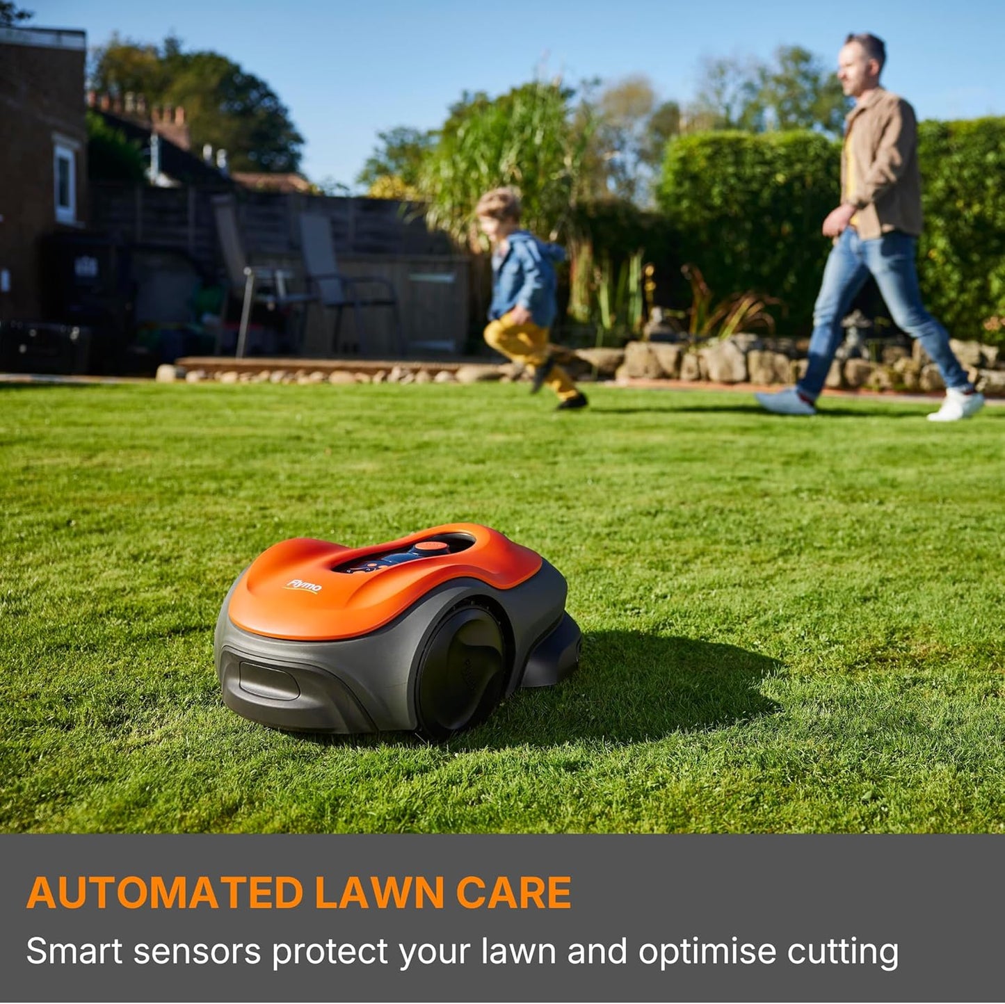 Flymo UltraLife 1500 Robotic Lawnmower – Automated Cutting, Cut-To-Edge Precision,Dual-Cutting, Smart Technology, Wireless Connectivity, Lush Green Lawn Finish, Perfect for medium to large sized lawns
