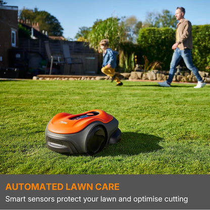 Flymo UltraLife 1500 Robotic Lawnmower – Automated Cutting, Cut-To-Edge Precision,Dual-Cutting, Smart Technology, Wireless Connectivity, Lush Green Lawn Finish, Perfect for medium to large sized lawns