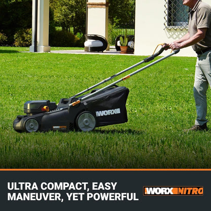 WORX Nitro 40V 16″ Cordless Lawn Mower w/Brushless Motor 2.0 & Intellicut