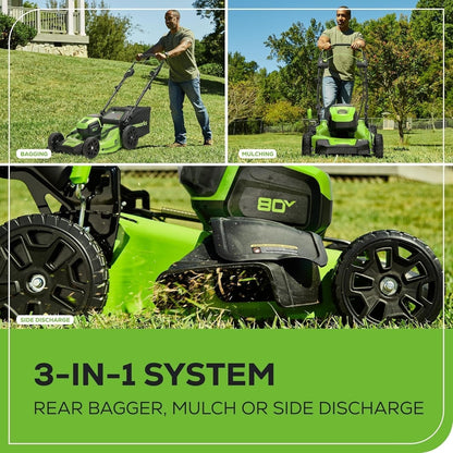 Greenworks 80V 21″ Cordless Self-Propelled Lawn Mower