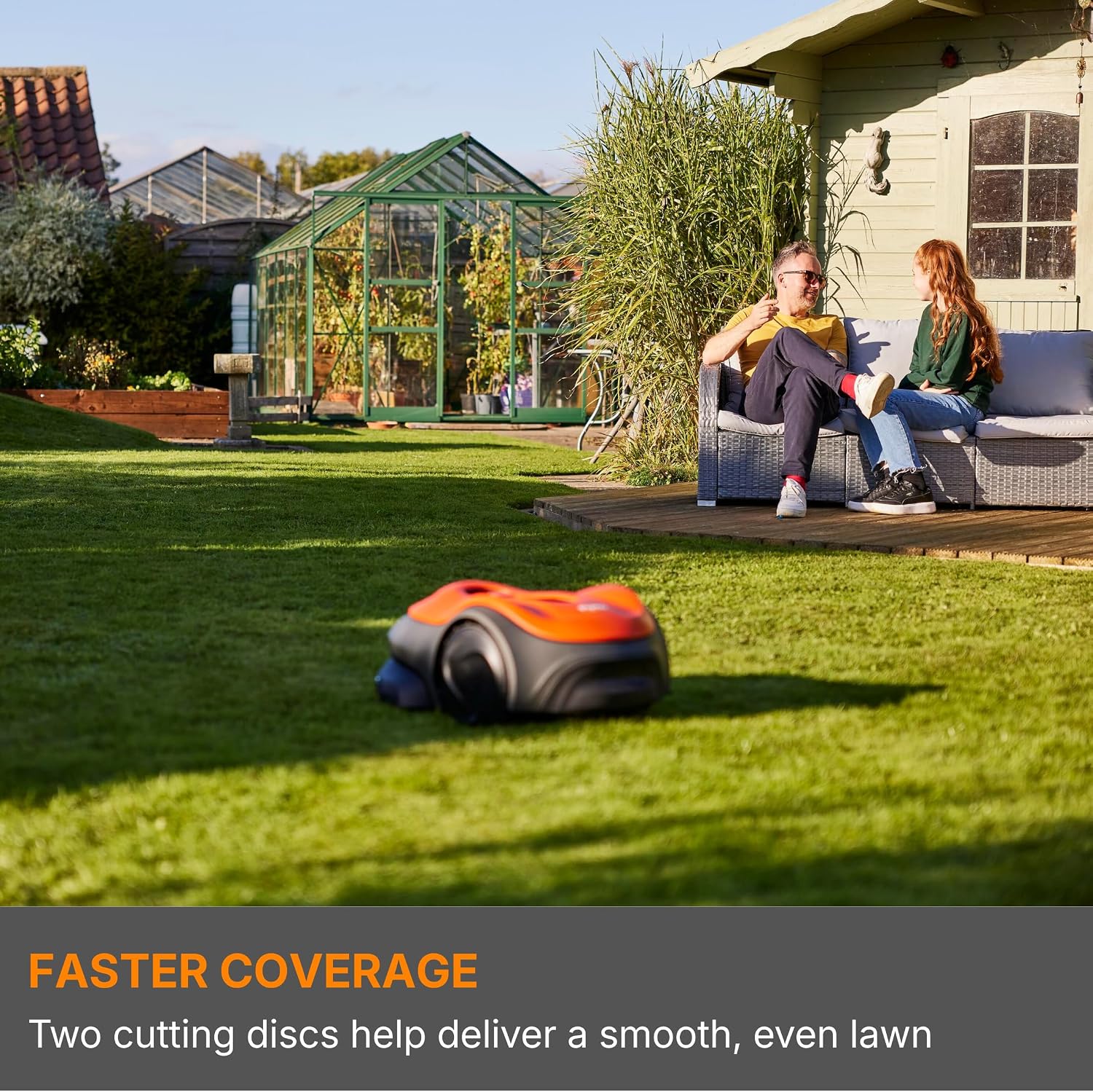 Flymo UltraLife 1500 Robotic Lawnmower – Automated Cutting, Cut-To-Edge Precision,Dual-Cutting, Smart Technology, Wireless Connectivity, Lush Green Lawn Finish, Perfect for medium to large sized lawns