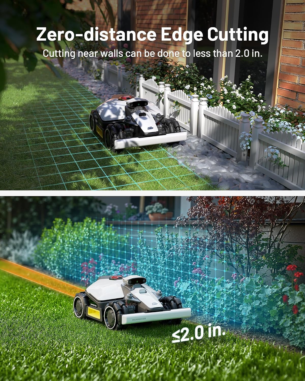 Mammotion LUBA mini AWD 800 Robot Lawn Mower with 4G for 0.2 Acre, All-Wheel-Drive for 80% Slope, No Perimeter Wire, UltraSense AI Vision+RTK Auto-Mapping, Cutting Height 0.8"-2.6"